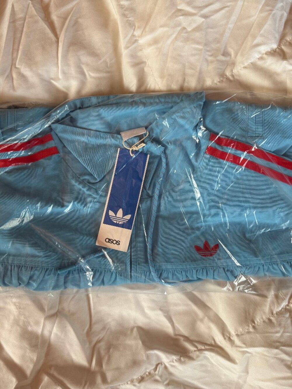 adidas Originals x ASOS women's over the head track jacket in blue, size small - Picture 6 of 7